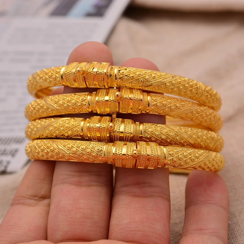 24K Bangles Bracelet for Women 4Pcs/Set bangle bracelet