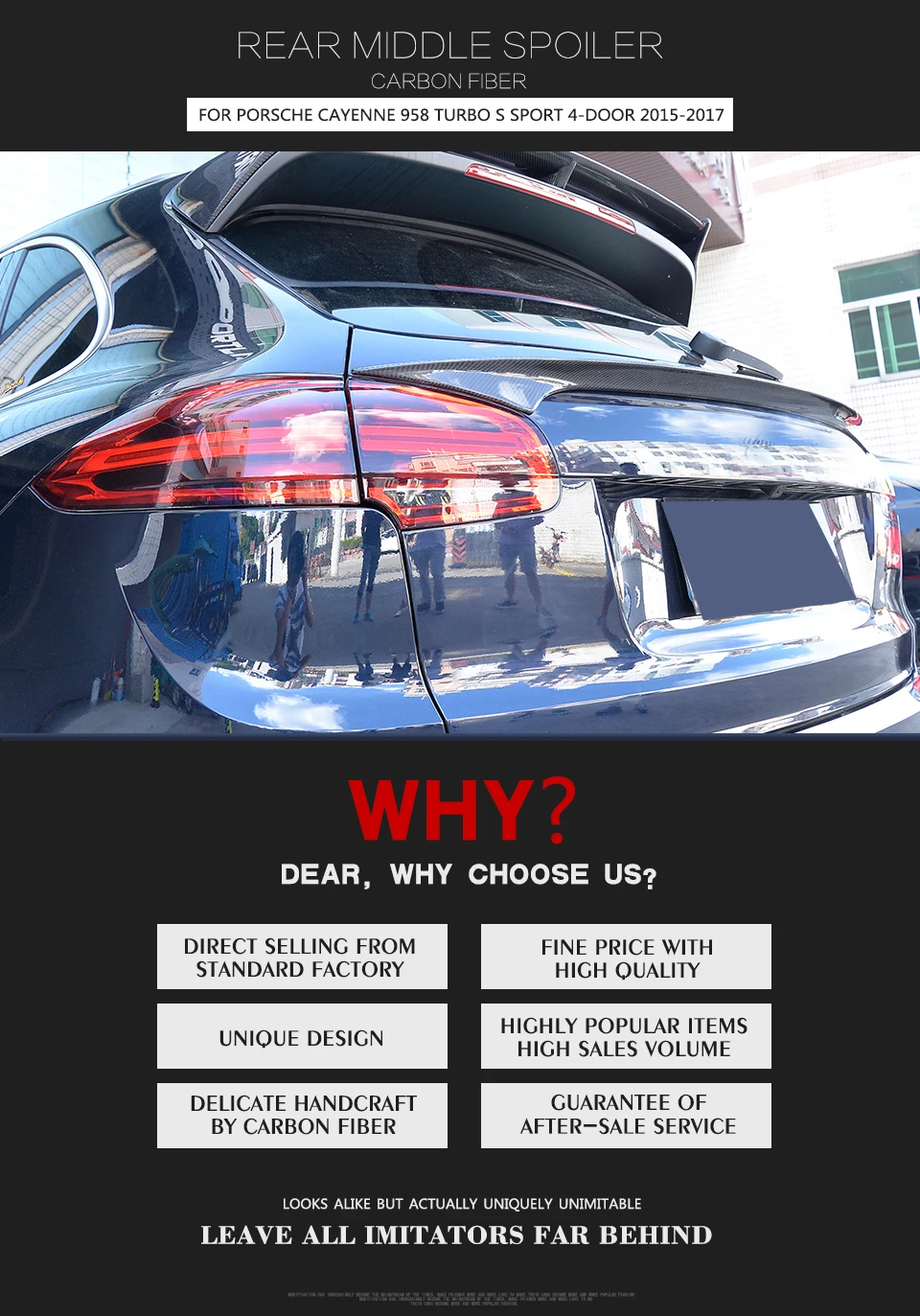 Задний спойлер из углеродного волокна на заказ для Porsche Cayenne 958 SUV 4 двери- GTS S Sport trunk trim sticker