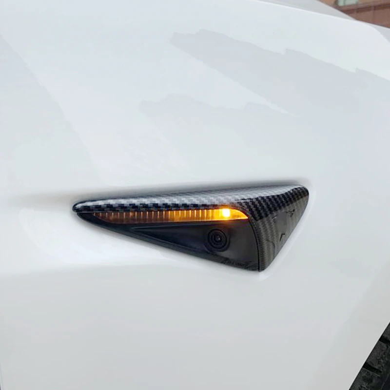 

For Tesla Model 3 2017 2018 2019 2020 ABS Car Side Badge Fender Emblem Trim Cover Car Sticker Decoration Accessories 2pcs