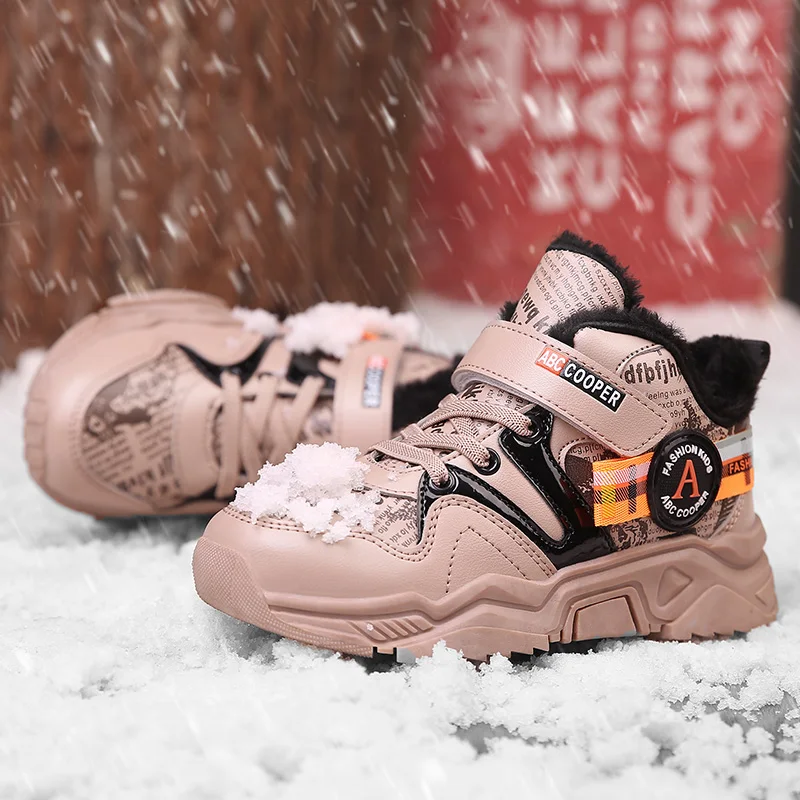 Kid Sneakers Boy Basketball Shoes Running Shoes Baby Children Shoes Sport Boot Fur Girl Shoes Outdoor Trainers Winter Kid Shoes