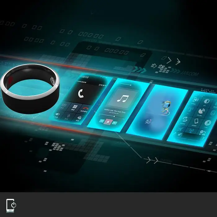 Водонепроницаемый интеллектуальный цифровой смарт-кольцо NFC носимый для NFC мобильного черного телефона