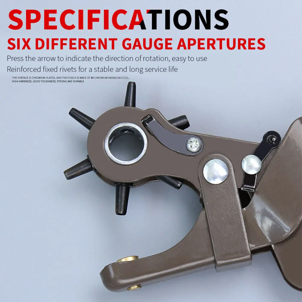 

Belt Puncher Belt Punching Pliers Home Belts Revolving High Carbon Steel Durable Punch Hole Tool Multifunction Watch Strap