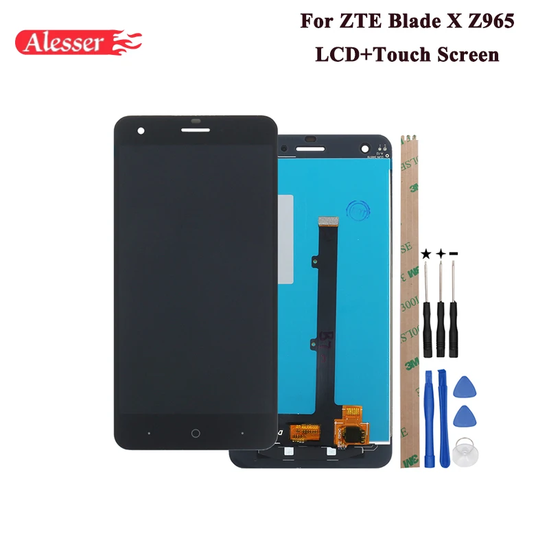 

Alesser For ZTE Blade X Z965 LCD Display and Touch Screen 5.5'' Repair Parts With Tools And Adhesive For ZTE Blade X Z965 Phone