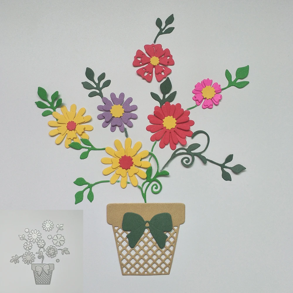 

Exquisite flower bonsai green leaf metal cutting die, scrapbook, photo album, photo frame decoration DIY