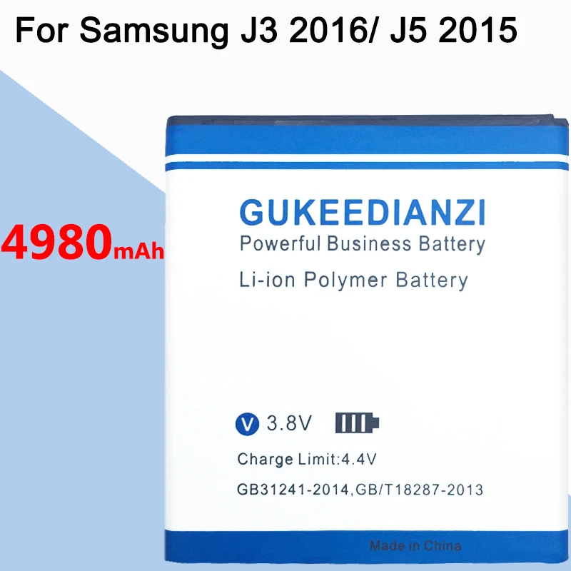 Аккумулятор GUKEEDIANZI для телефона Samsung Galaxy Grand Prime J3 J5 SM G530 G530H J500 4980 мАч сменный
