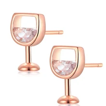 Простые и милые хрустальные серьги со стразами женские очаровательные винные стеклянные модные ювелирные изделия подарок для девочки