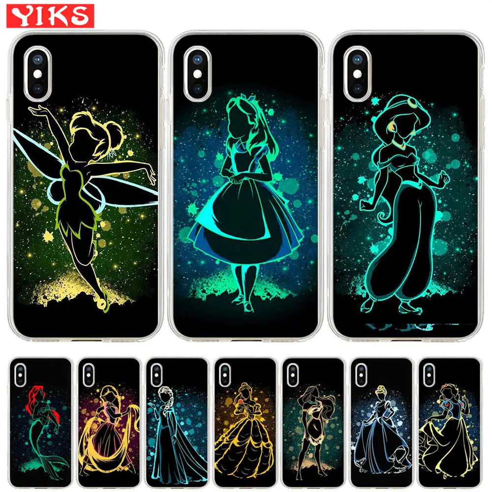 

Cartoon Alice Princess Snow White Cinderella Mermaid Phone Case For iPhone XS 11 Pro Max X XR 7 8 6 6S Plus 5 5S SE Fundas Etui