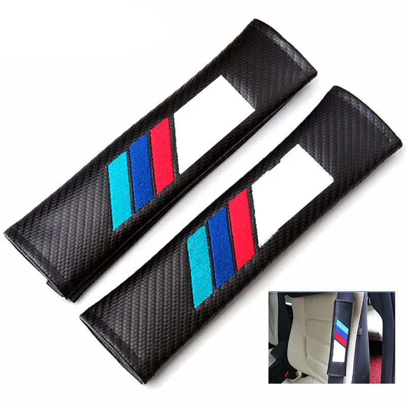 

2pcs Car Seat Belt Shoulder Pad Carbon Fiber Shoulder Shoulder Seat Belt Mats Car Accessories BMW E46 E39 X5 X6 E36 E90 E91 E92