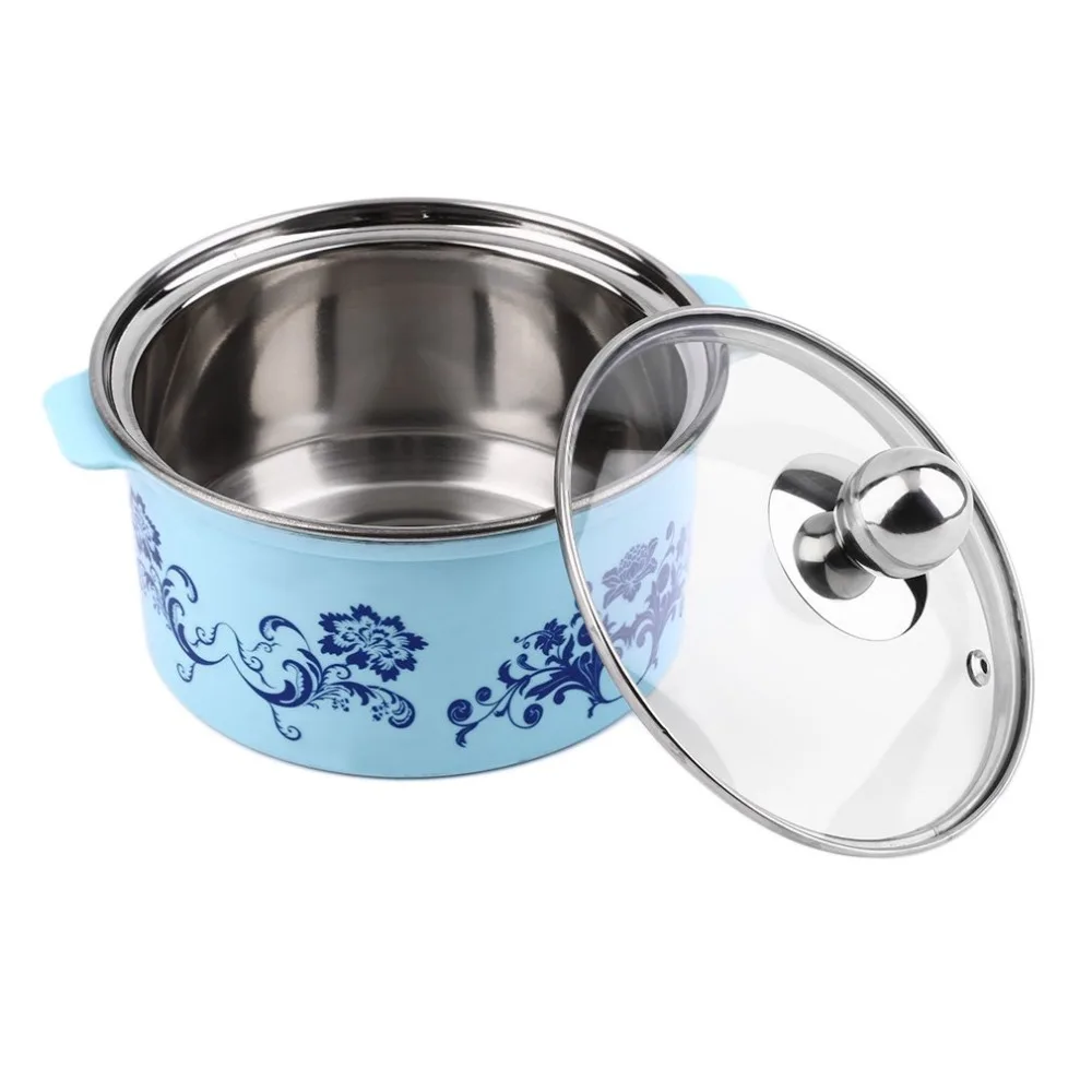 Household Stainless Steel Small Single Use Hot Pot With Lid for Electromagnetic Oven Easy to Clean Portable | Дом и сад