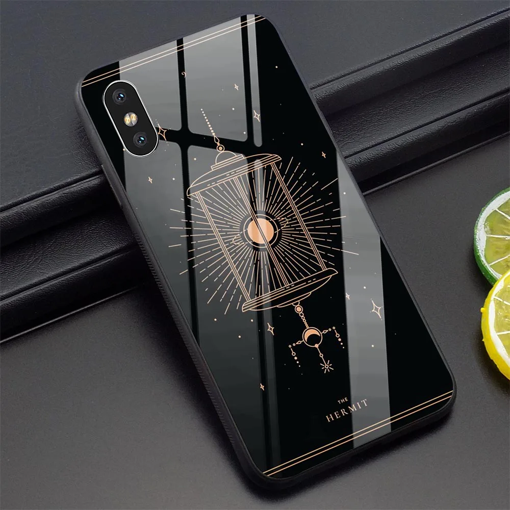 Чехол для телефона Tarot Cards с татуировкой для iPhone XR, Xs Max X 6 6S 8 Plus 7 5s 5 SE 11 Pro закаленное стекло