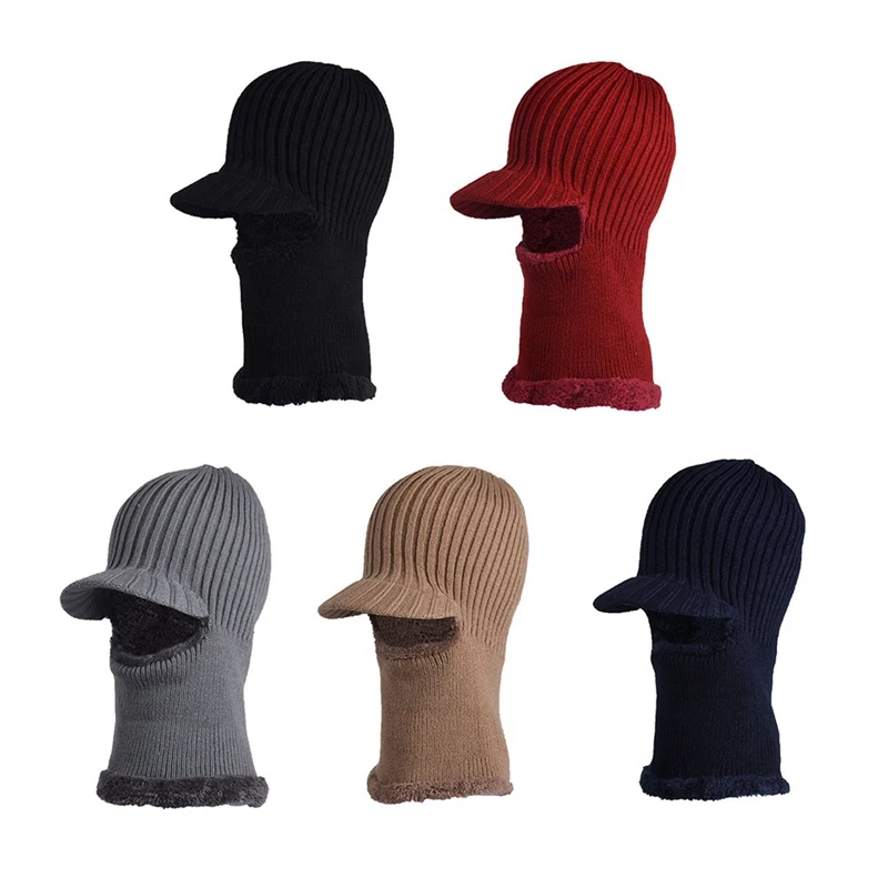 Winter Hats For Men Skullies Beanie Hat Winter Cap Men Women Wool Scarf Caps Set Balaclava Mask Gorras Bonnet Knitted Hat