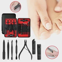 В моде 18 шт. Нержавеющая сталь педикюр профессиональные кусачки для маникюра Комплект кутикулы крюк Golden Eagle Пинцет Инструменты для маникюра Комплект