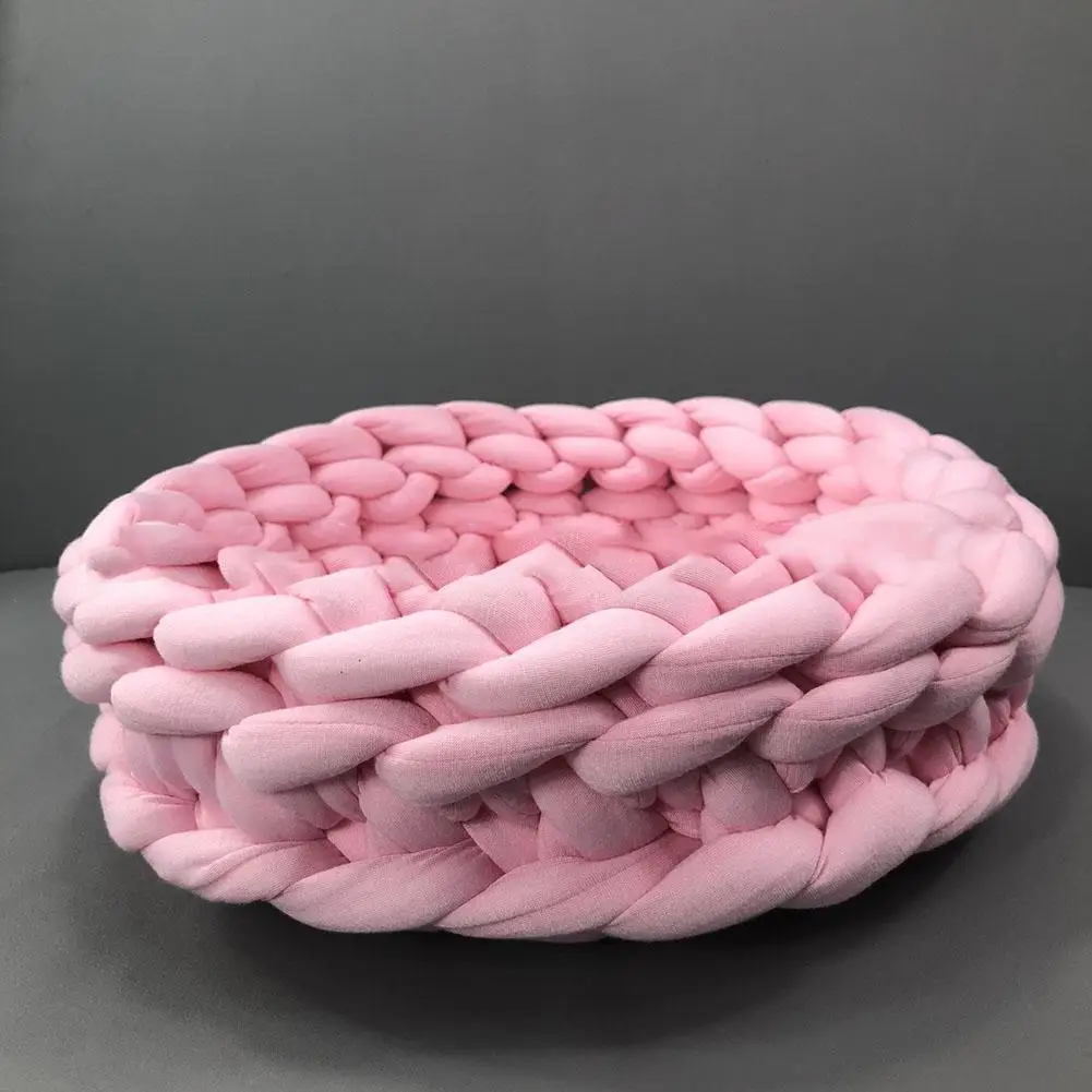Pink Питомец пещера ручной вязки Meachine моющийся сплошной цвет спальное гнездо для маленькой собаки кошки - Цвет: Pink