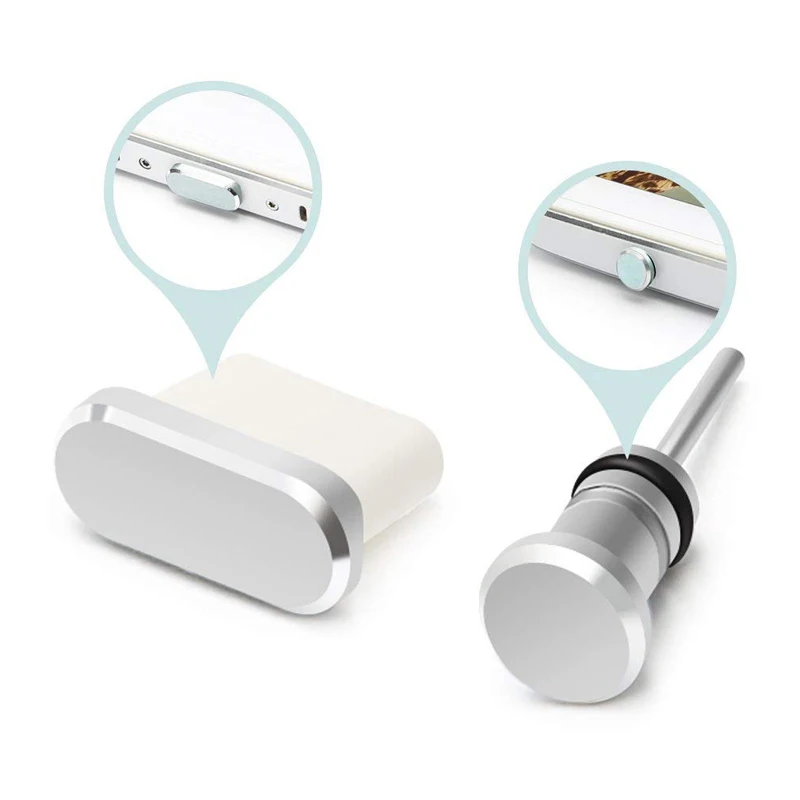 Silvery Разъем для зарядки телефона типа C S9 8 разъемов USB Sim S8 Pro P10 Dust C 3,5 мм Note 9 P20 наушники для S10 карты P30 - Цвет: Silvery