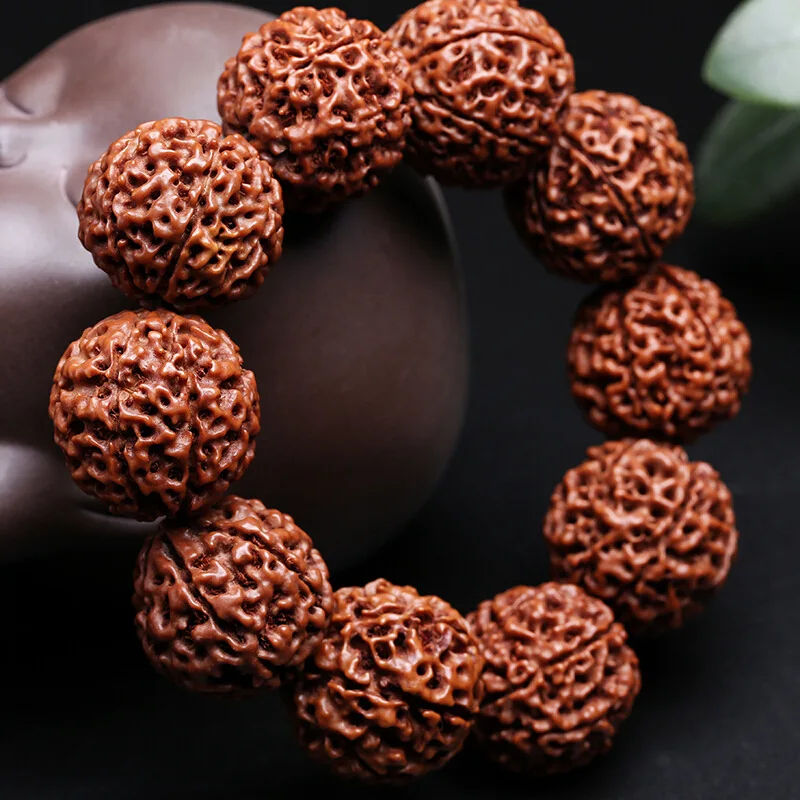 Rudraksha красное мясо donkey kong ручная струна Оригинальное семя 6/7/8 диск Бодхи браслет мужские бусы аксессуары натуральная паста