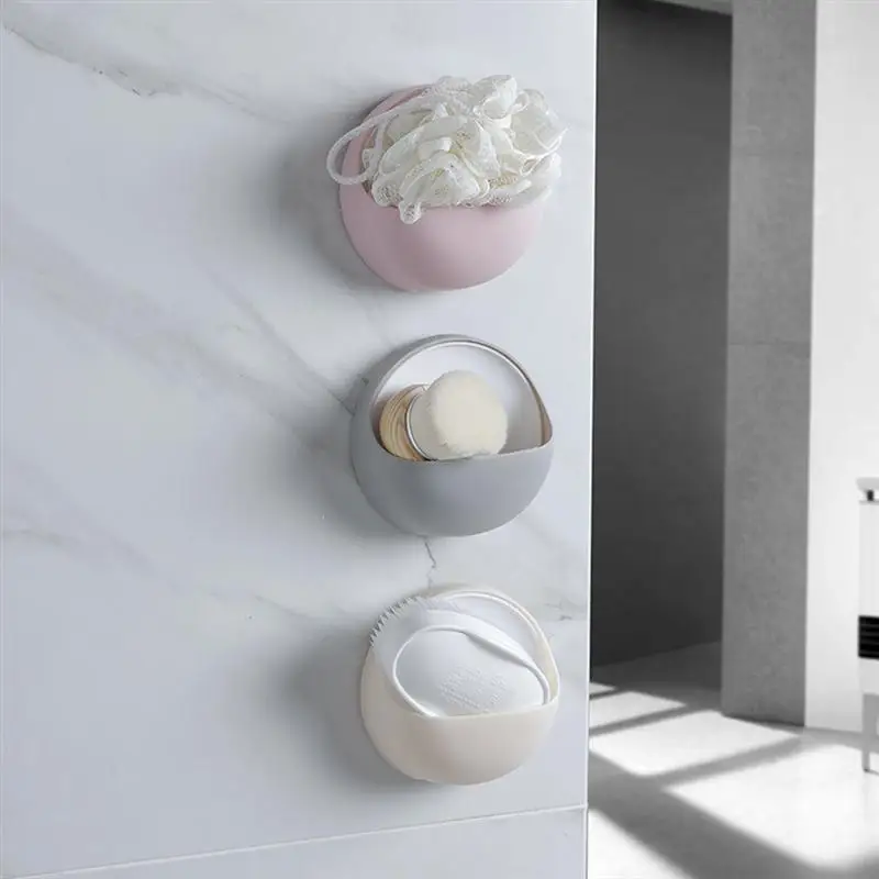 2 Pcs Soap Holder Suction Cup Sponge Storage Holder Wall Mounted Soap Storage Rack for Toilet Bathroom Washroom