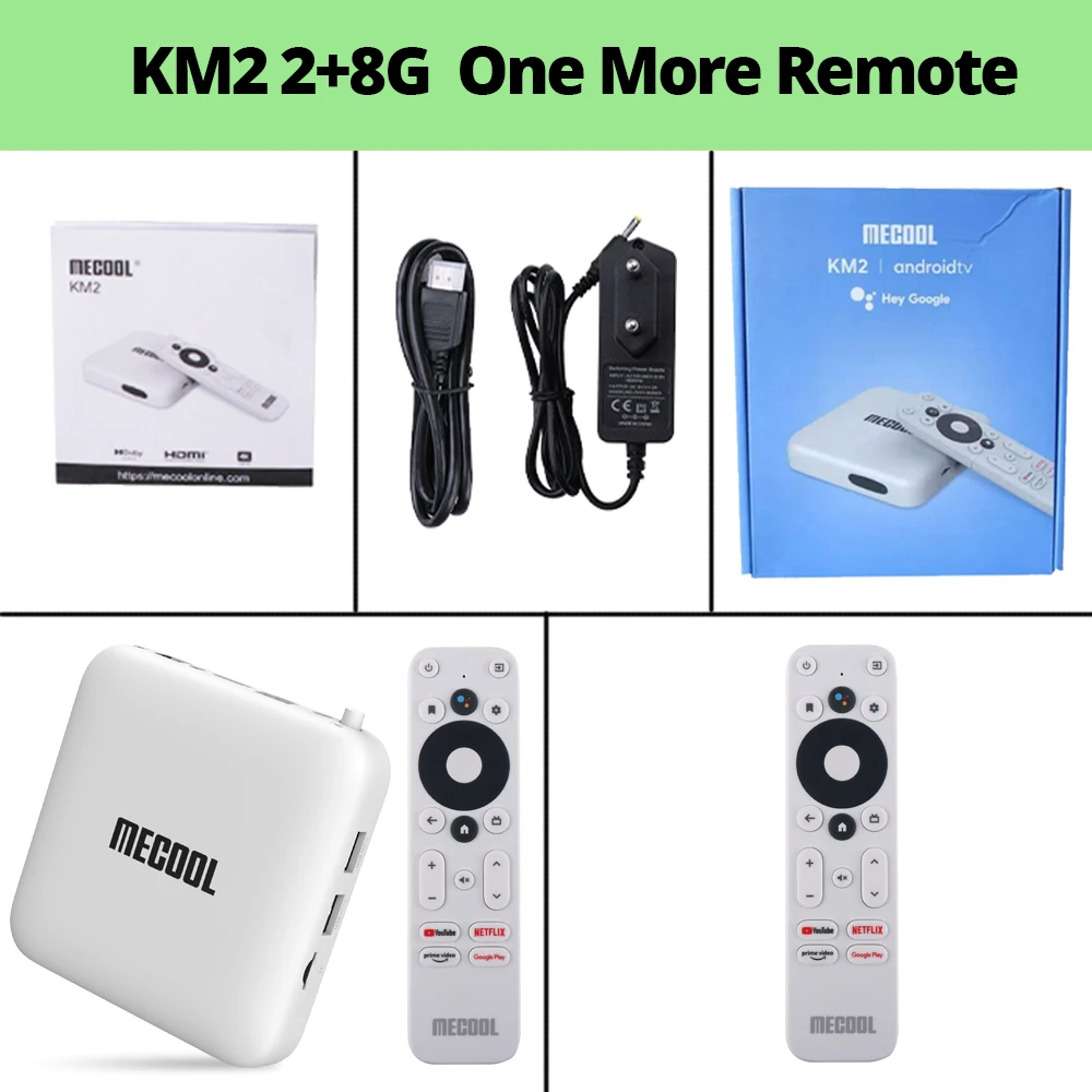 Mecool KM2 For Netflix 4K Android TV Box Amlogic S905X2 2GB DDR4 USB3.0 SPDIF Ethernet WiFi Prime Video HDR 10 Widevine L1 TVBOX sling tv box TV Receivers