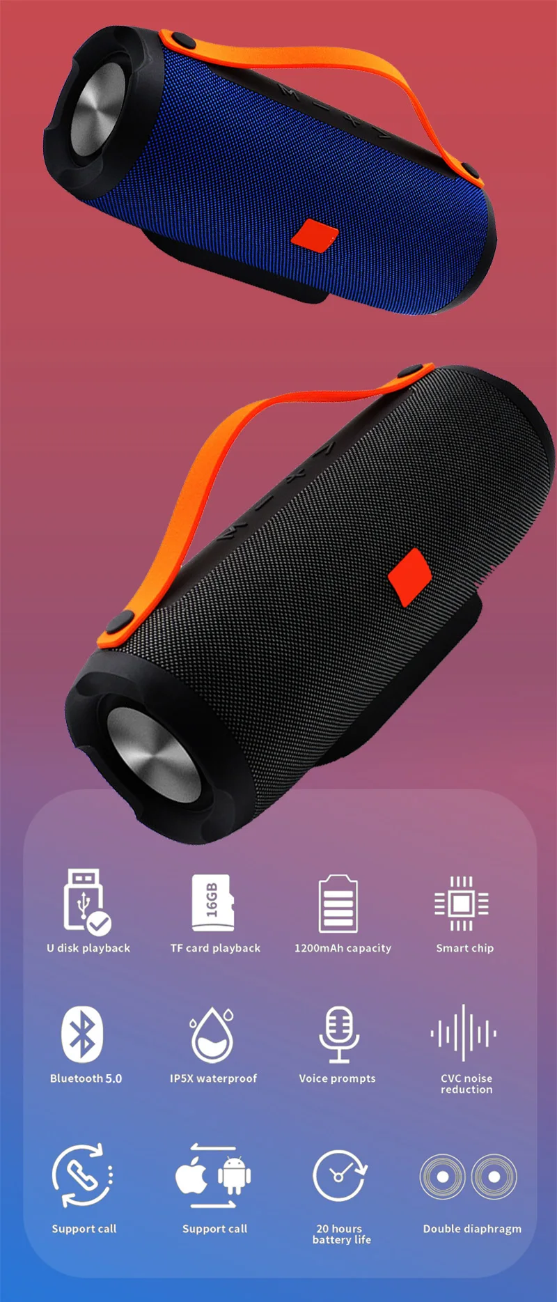 E13 мини беспроводной Bluetooth динамик портативный стерео FM радио Музыкальный плеер сабвуфер колонки Бумбокс для компьютера телефоны