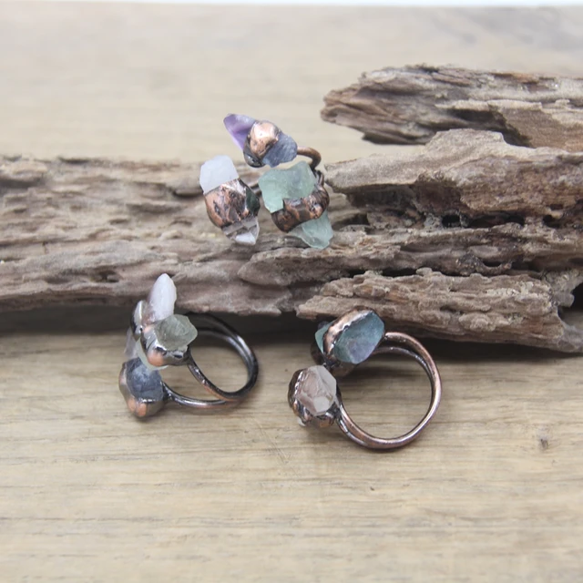 Opal Crystal Stacking Ring Copper Electroformed in Rose Gold | October –  The Gem and I