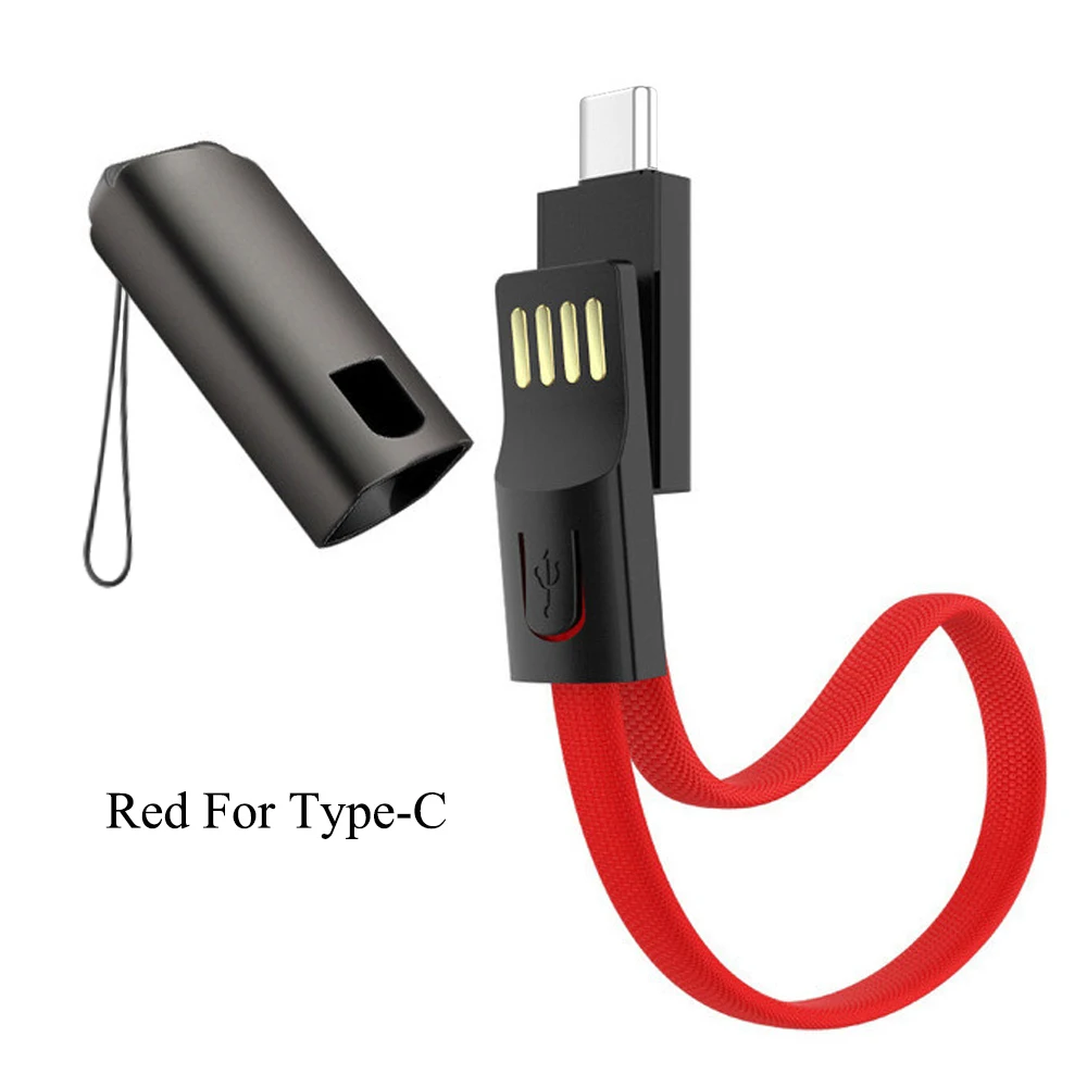 Red 0,2 м Быстрая зарядка usb type C кабель Шнур для связки ключей ленточный шнур для зарядки данных быстрое зарядное устройство кабель синхронизации type C usb кабель для телефона - Цвет: Red