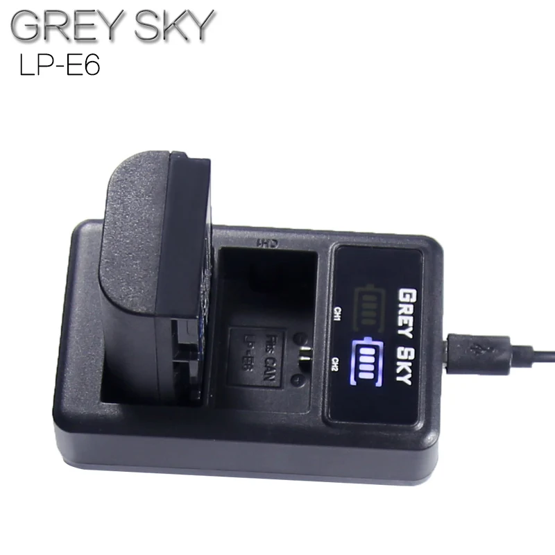 charger and 1battery 2 шт. 2650 мА/ч, LP-E6 цифровой Камера Батарея для цифровой однообъективной зеркальной камеры Canon EOS 5D Mark II 2 III 3 6D 7D 60D 60Da 70D 80D DSLR EOS 5DS lp e6 L50+ зарядное устройство - Цвет: charger and 1battery