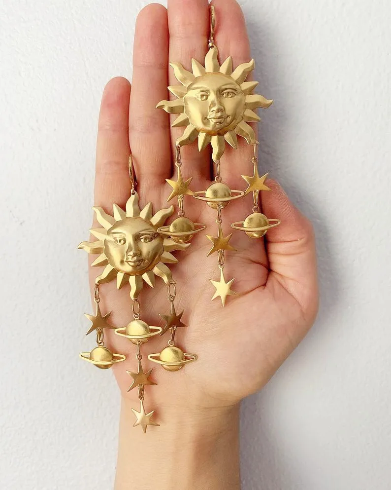 Sun Star Celestial Earrings Outspace Gift
