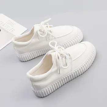 

2020 spring new white sneakers female student board shoes wild Korean thick-soled canvas shoes running shoes women ZP-44