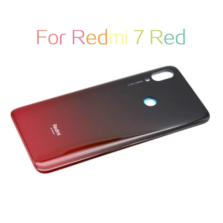Задняя стеклянная крышка для Xiaomi Redmi Note7 Note 7 крышка батареи задняя Дверная панель корпус чехол для Redmi Note 7 Pro крышка батареи - Цвет: For Redmi 7 Red