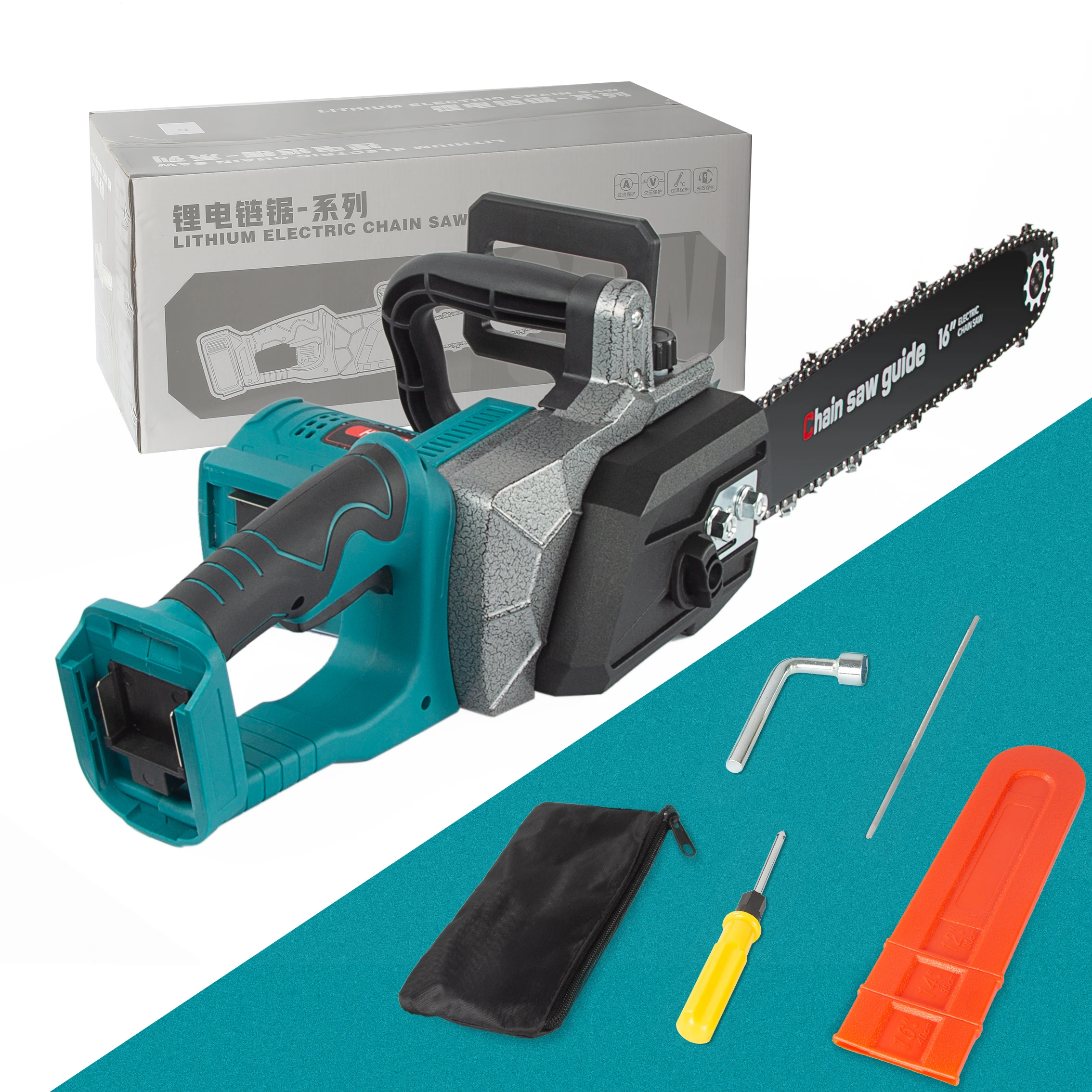 Abeden 2200W Electric Saw Chainsaw Wood Cutters Bracket Brushless Motor Lithium ion Makita 18v Battery Chain Saw Power Tool
