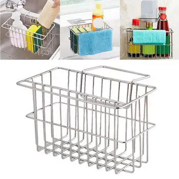 

Metal Sink Drain Rack Wall Sponge Storage Drying Holder Kitchen Sink Stand Dish Cloth Shelf Organizer Wall Hanging Soap Stand