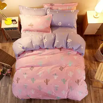 

35 Pink Cactus 4pcs Girl Boy Kid Bed Cover Set Duvet Cover Adult Child Bed Sheets And Pillowcases Comforter Bedding Set