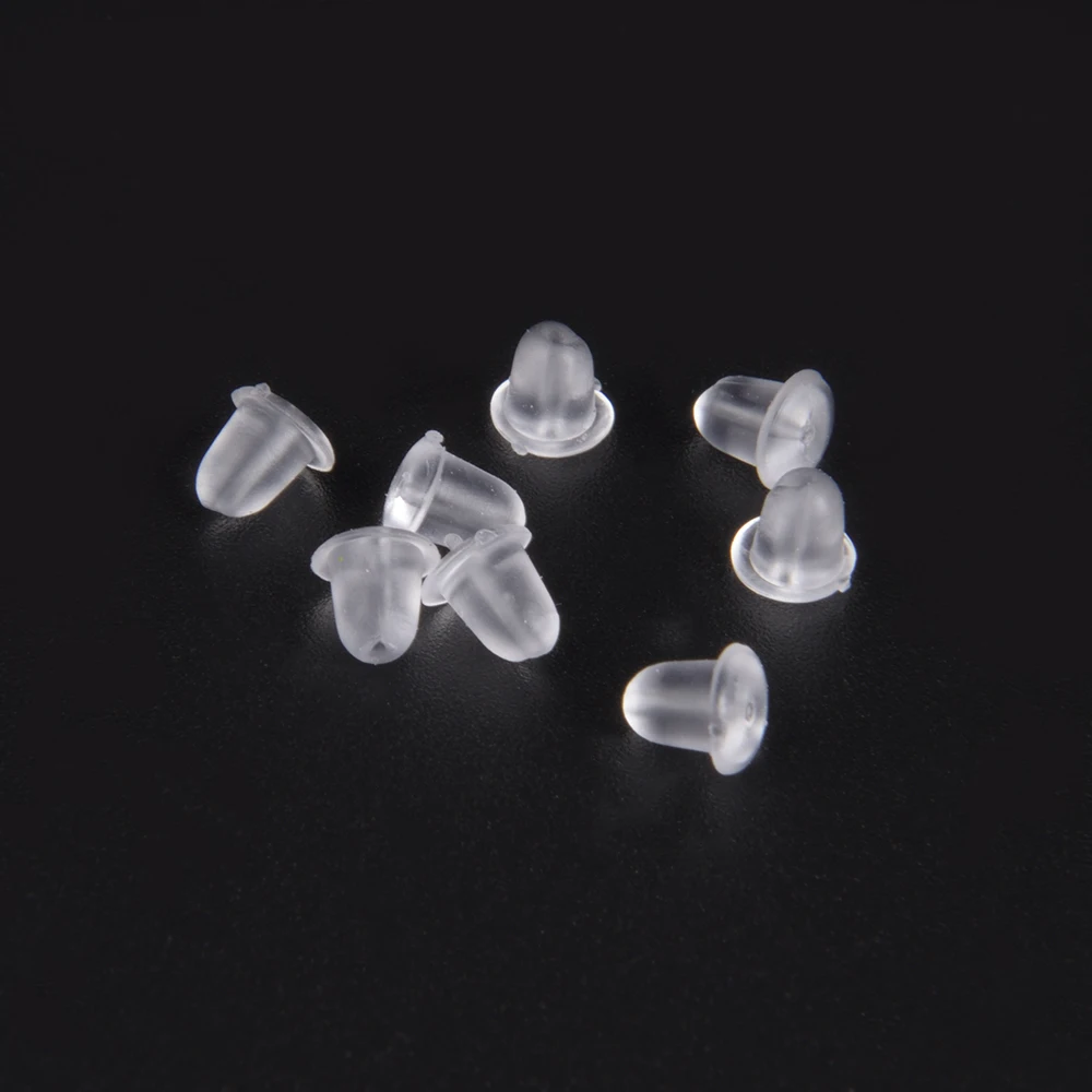 Rubber Earring Backs Silicone Round 200-2000Pcs Ear Plug Blocked