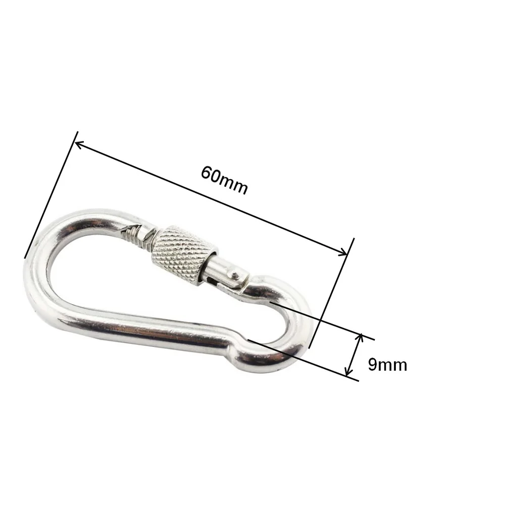 Color : Stainless Steel 304, Size : 6x60mm YDSHOLL 5PCS 6x60mm 304 Stainless Steel Carabiner Spring Snap Hook with Screw Rigging Hardware Spring Snap Link Color : Stainless Steel 304, Size : 6x60mm YDSHOLL 5PCS 6x60mm 304 Stainless Steel Carabiner Spring Snap Hook with Screw Rigging Hardware Spring Snap Link