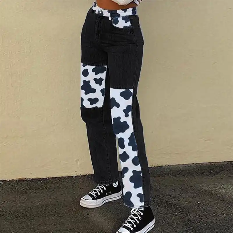 pantalon motif vache
