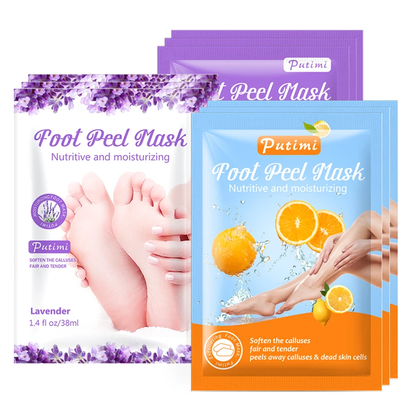 

PUTIMI 3Pair Lavender/Lemon Foot Mask for Legs Foot Dead Skin Removal Feet Mask Pedicure Socks Moisturizing Peeling Foot Mask