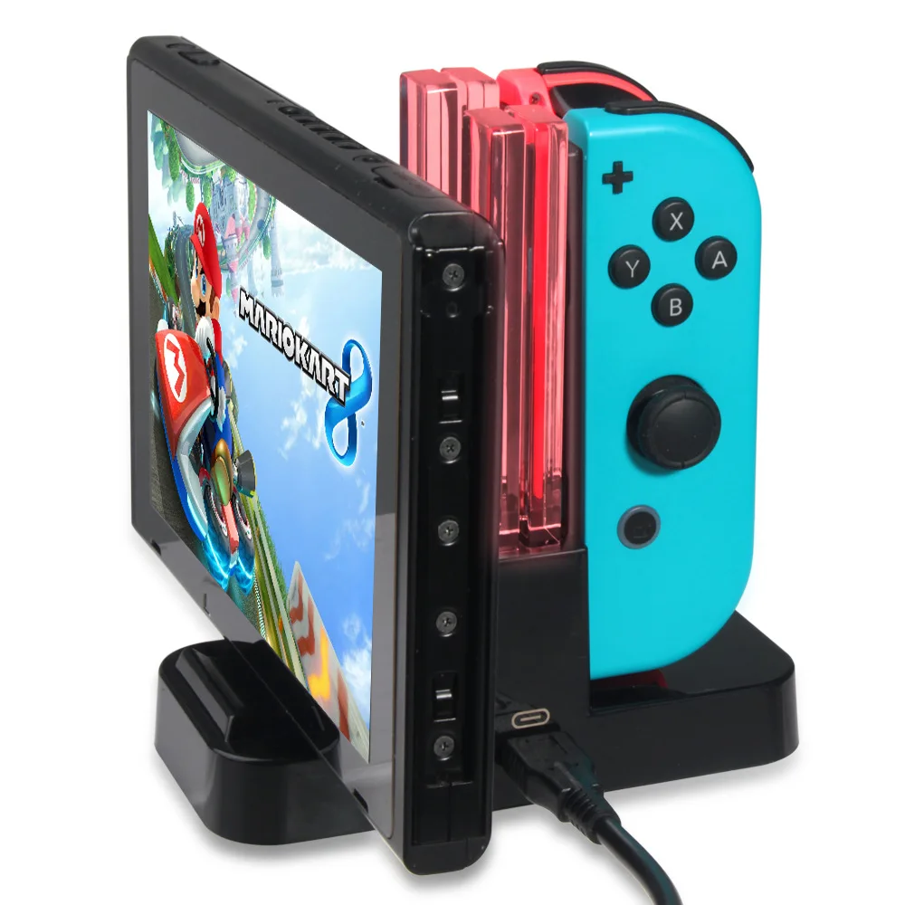Контроллер Зарядное устройство Док-станция для nintendo Switch 6 в 1 Зарядная подставка станция для nintendo Switch Joy-Con и Pro Контроллеры
