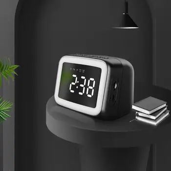 

LED Mirror Alarm Clock Digital Snooze Table Clock Wireless Bluetooth 5.0 LED Mirror Display Alarm Clock FM Radio TF Music Player