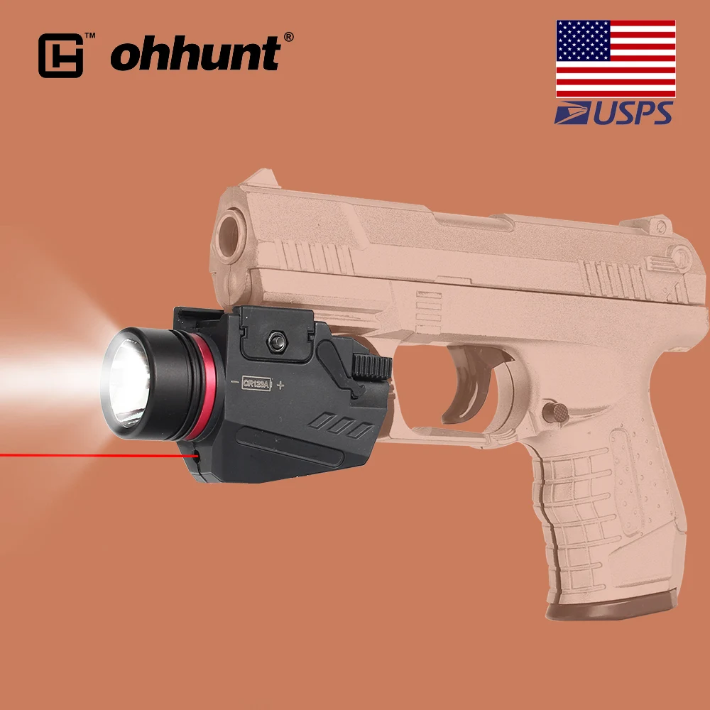 Тактический светодиодный фонарь ohhunt с красным и зеленым лазерным прицелом