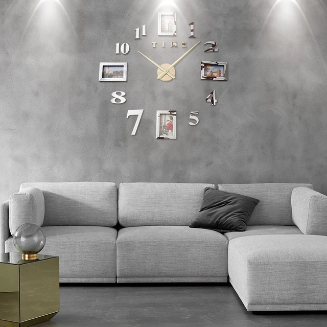 new wall clock modern design 3d clocks quartz watch plastic Living Room  mirror Wall Sticker relogio de parede home decor - AliExpress