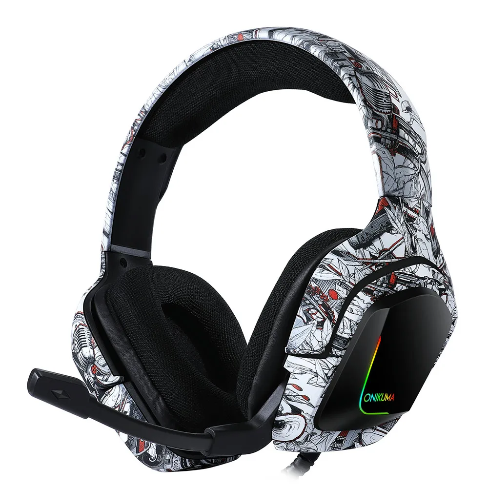 K20-17 Camouflage ONIKUMA K1pro PS4 Проводная игровая гарнитура стерео наушники с гарнитурой с микрофоном для нового Xbox one/ноутбука планшета ПК геймера - Цвет: K20-17 Camouflage
