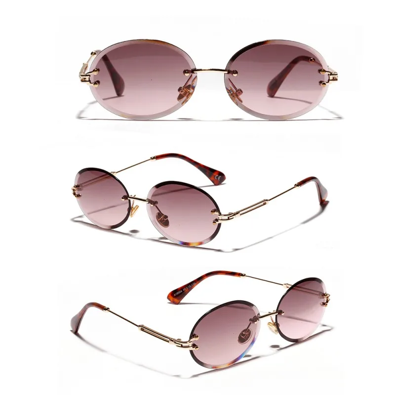 H Очки, винтажные, прозрачные, прогрессивные, Lunette De Soleil, линзы, Ac, без полей, красочные, Кристальные, овальная оправа, металлические солнцезащитные очки - Цвет линз: H