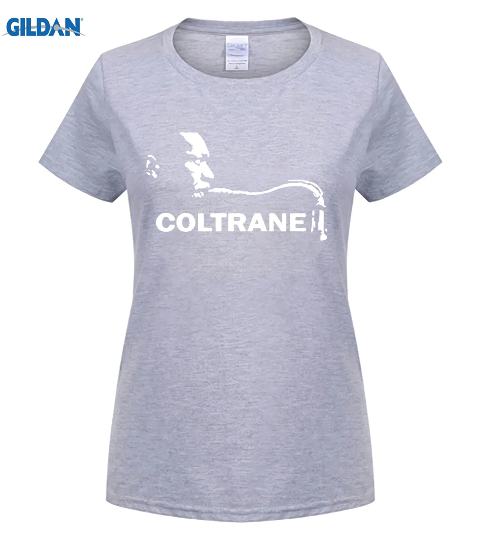 New-John-Coltrane-Trane-Music-Legend-Men-s-Black-T-Shirt-Size-S-3XL-100-Cotton - Цвет: women Light grey