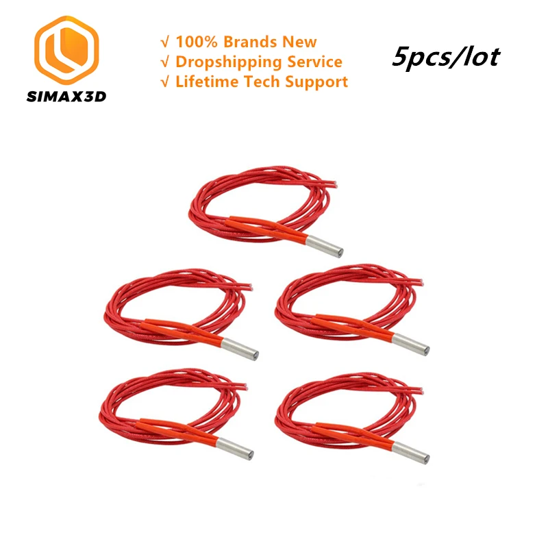 SIMAX 3D 12 в 40 Вт 3d принтер картридж нагреватель 5 шт./партия трубка Горячая Упаковка Mendel для HotEnd J-Head 3d принтер части аксессуары