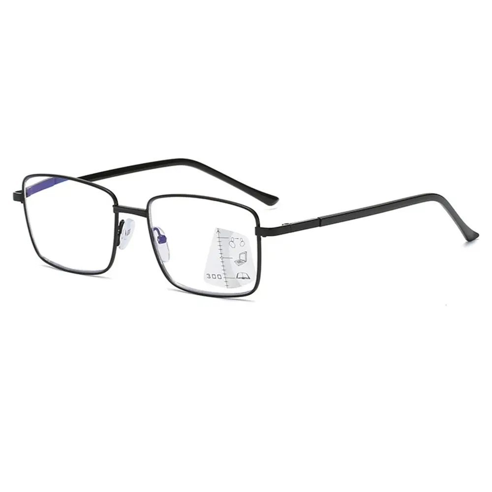 New Metal Progressive Multifocal Reading Glasses Anti Blue Light