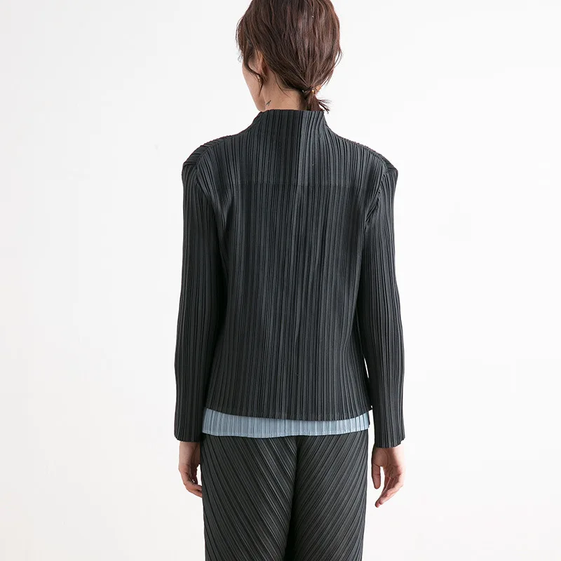 MIYAKE плиссированная куртка Женский шерстяной двойной толстый осенний и зимний женский длинный рукав Джокер Повседневный темперамент маленький костюм