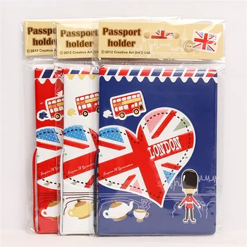 

England London 3D Travel Passport Cover,Card Bag Simple,PVC Leather Credit Card Holder ,Business Card Holder