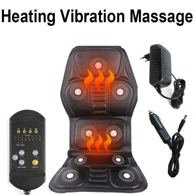 Car Back Massager Chair Cushion Electric Heating Vibrating Portable Massage  Pad Lumbar Neck Pain Relief Mat Home Office Relax - AliExpress