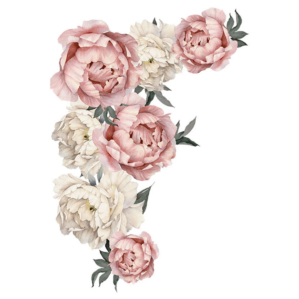 Large Peony Rose Flower Art Wall Sticker Living Room Home Background DIY Decal C Large Peony Rose Flower Art Wall Sticker Living Room Home Background DIY Decal C