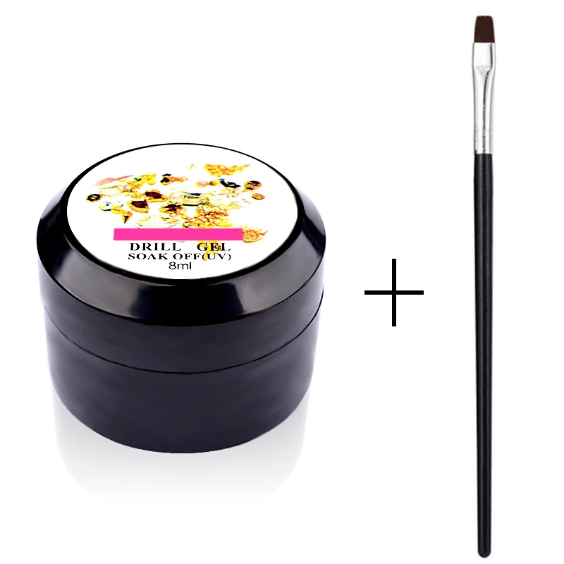 Glue Gel 8ml and pen Липкие Стразы, прочный и клей 8 мл, клей для ногтей, клей для маникюра кончиков ногтей прозрачный УФ-гель, маникюрный набор, гель для ногтей - Цвет: Glue Gel 8ml and pen