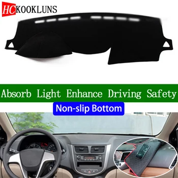

For Hyundai Solaris Verna 2012 2013 2014 2015 2016 2017 Non-slip Bottom Dashboard Cover Car Stickers Interior Car Accessories